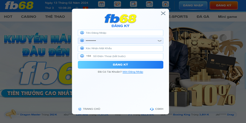 Điều kiện để đăng ký FB68 live