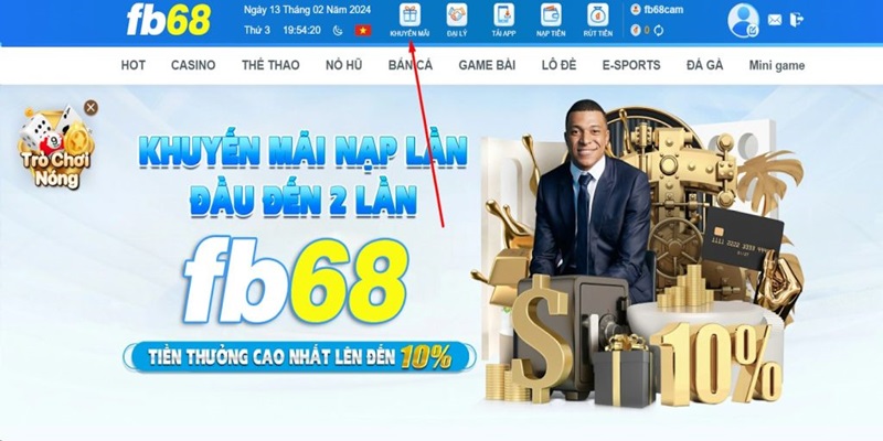 Khuyến mãi FB68Live 2 Hướng dẫn nhận khuyến mãi Fb68 live