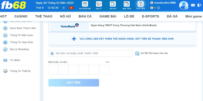Rút tiền FB68 live chưa bao giờ dễ dàng đến thế