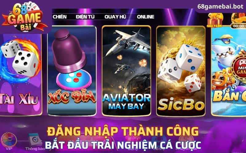 Hướng Dẫn Đăng Nhập 68 Game Bài Nhanh Chóng Chỉ Với 3 Bước 2 Đăng nhập trải nghiệm cá cược thành công